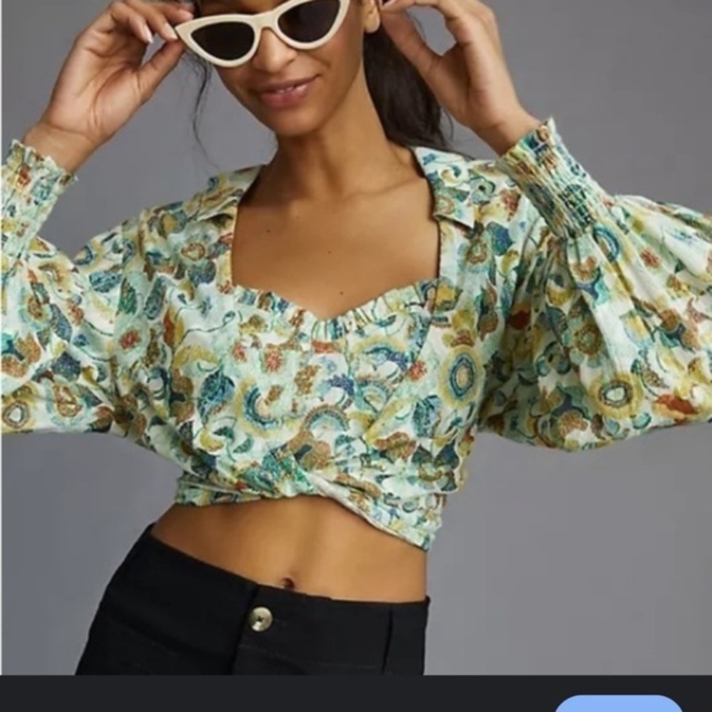 Anthropologie twist crop top - XXS